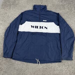 Hind Wilton Pullover Jacket Mens Large Blue White Nylon Windbreaker Anorak